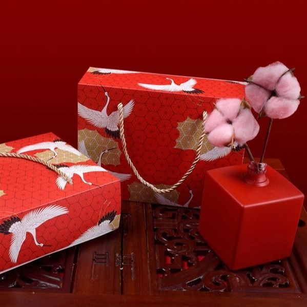 ▪5入▪中國風百花齊放&吉祥仙鶴雪Q餅牛軋糖包裝提盒/鳳梨酥包裝盒紙盒/新年節慶白卡紙點心禮盒-細節圖2