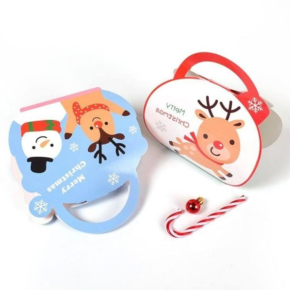 ◎5只入◎韓版原創聖誕禮品盒/聖誕節烘焙包裝紙盒/手提聖誕節平安夜禮物盒-細節圖3