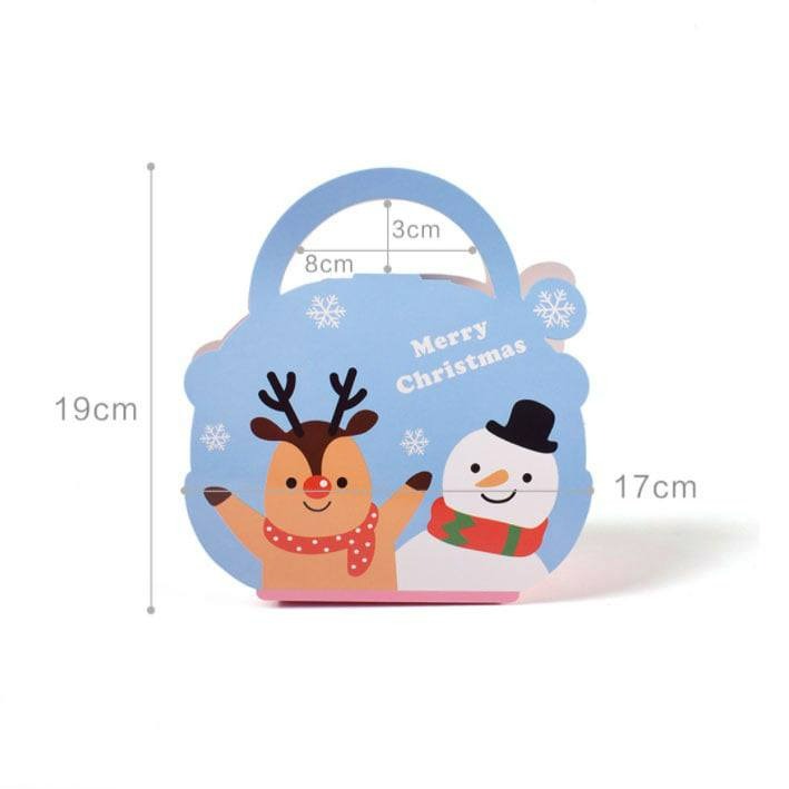 ◎5只入◎韓版原創聖誕禮品盒/聖誕節烘焙包裝紙盒/手提聖誕節平安夜禮物盒-細節圖9