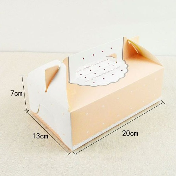 ◎3入◎小圓點橘粉泡芙西點手提蛋糕盒/雪花酥牛軋糖鳳梨酥包裝盒紙盒/白卡紙點心紙盒/慕斯杯子蛋糕盒-細節圖4