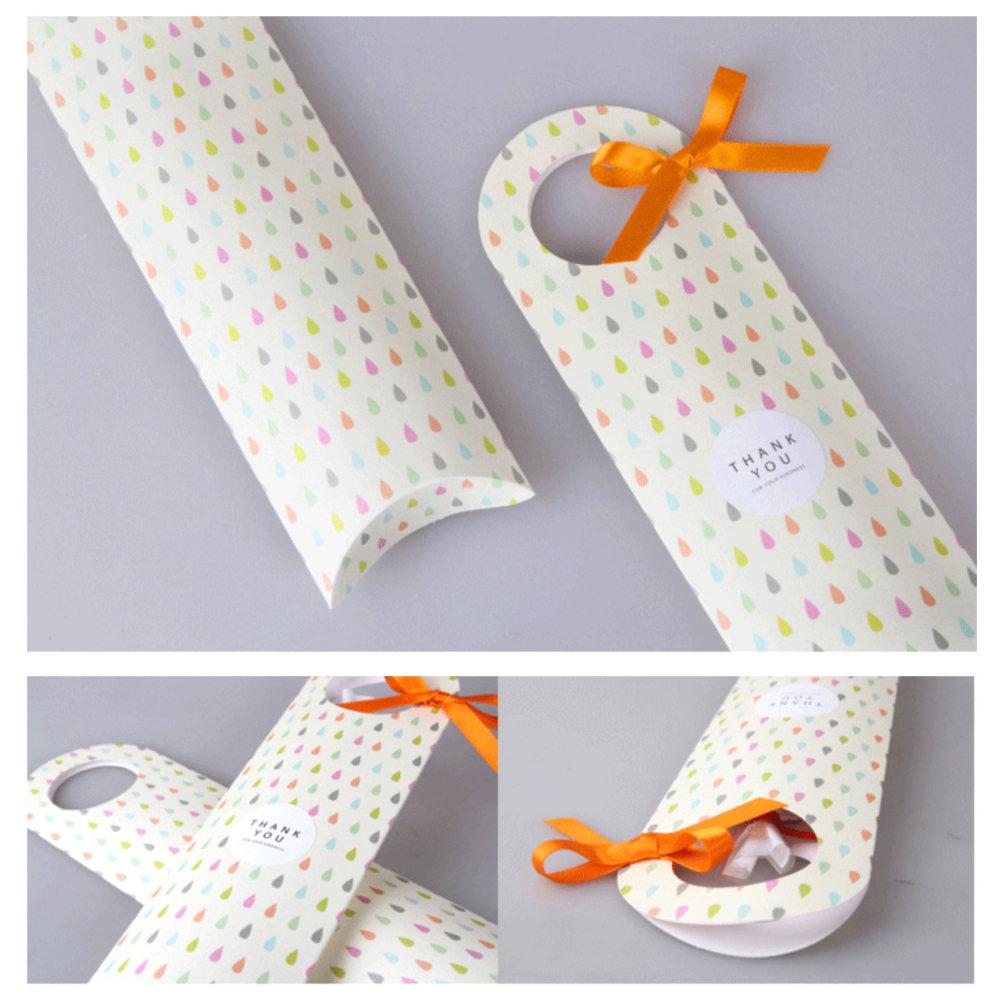 ▪5入▪韓式清新文藝長條手指餅包裝紙盒/枕頭造型長條手提禮盒/手提包裝盒/白卡紙點心紙盒-細節圖4