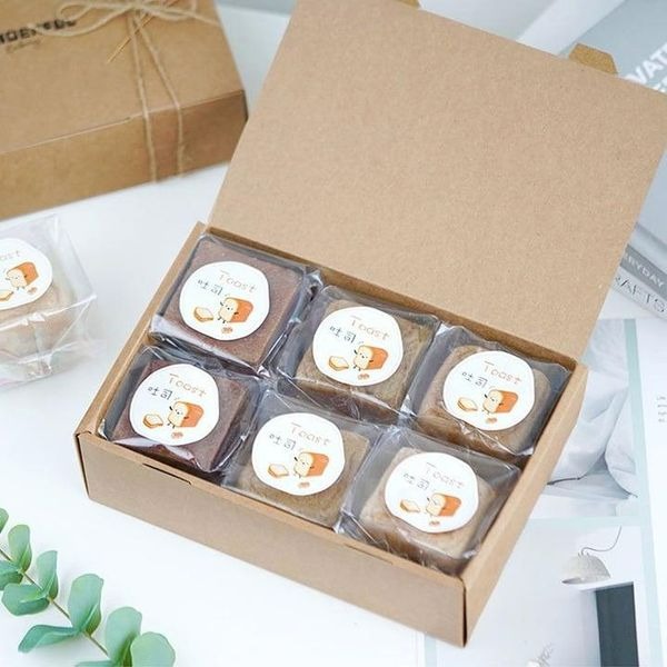 ◎3入◎牛皮紙魔方生吐司盒/長方形雪花酥牛軋糖鳳梨酥包裝盒紙盒/簡約麵包點心紙盒/wonderful慕斯蛋糕盒-細節圖2