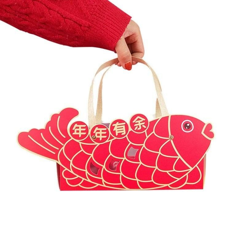 ▪2入▪新年年年有魚半透明磨砂伴手禮提盒/福魚牛軋糖禮品盒套裝/鳳梨酥巧克力禮物盒/DIY創意異型糖果禮品盒-細節圖9