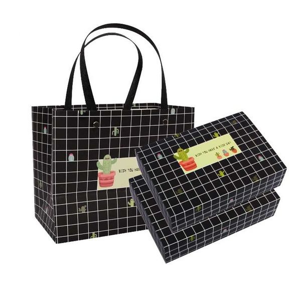 ▪50克六粒裝▪北歐ins風黑白格子仙人掌月餅包裝紙盒/牛軋糖雪媚娘雪花酥蛋巧克力包裝禮盒-細節圖4