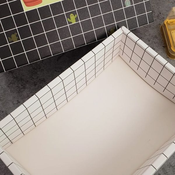 ▪50克六粒裝▪北歐ins風黑白格子仙人掌月餅包裝紙盒/牛軋糖雪媚娘雪花酥蛋巧克力包裝禮盒-細節圖5