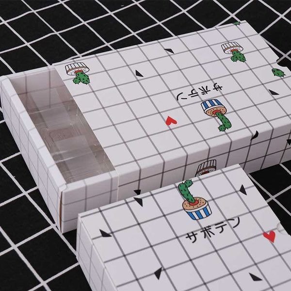 ▪50克六粒裝▪北歐ins風黑白格子仙人掌月餅包裝紙盒/牛軋糖雪媚娘雪花酥蛋巧克力包裝禮盒-細節圖6