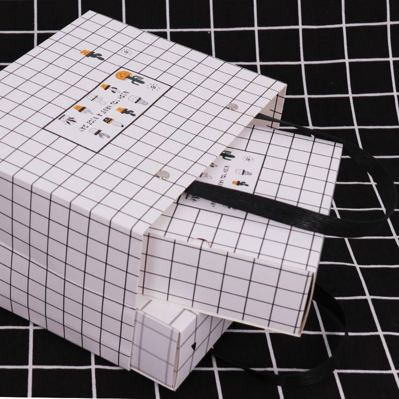 ▪50克六粒裝▪北歐ins風黑白格子仙人掌月餅包裝紙盒/牛軋糖雪媚娘雪花酥蛋巧克力包裝禮盒-細節圖7