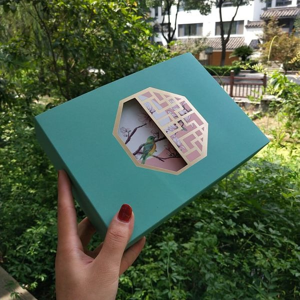 ◎3入◎80g六粒裝原創古風插畫中秋月餅伴手禮盒/牛軋糖蛋黃酥禮品盒/鳳梨酥巧克力禮物盒/燙金鏤空DIY創意糖果禮品盒-細節圖3