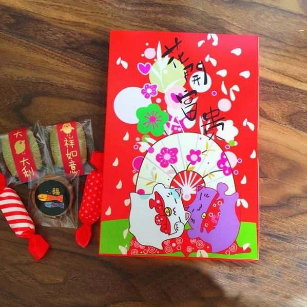▪5只入▪新年花開富貴招財貓伴手禮盒/蛋黃酥/鳳梨酥/月餅盒/喜糖餅乾盒綠豆糕西點盒-細節圖3