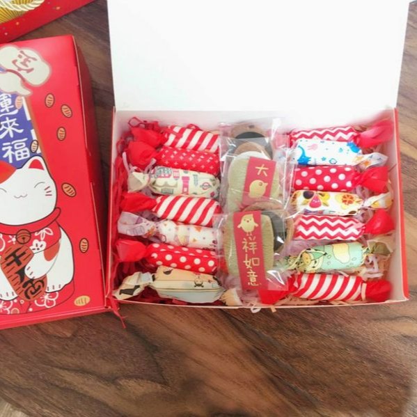 ▪5只入▪新年花開富貴招財貓伴手禮盒/蛋黃酥/鳳梨酥/月餅盒/喜糖餅乾盒綠豆糕西點盒-細節圖4