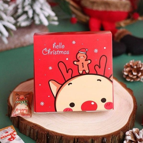 ◎3只入◎紅色聖誕麋鹿紙盒/蛋黃酥牛軋糖盒雪花酥牛軋餅餅乾盒/交換禮物包裝禮品盒/點心烘焙包裝盒-細節圖3