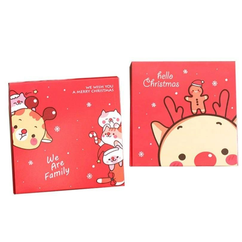 ◎3只入◎紅色聖誕麋鹿紙盒/蛋黃酥牛軋糖盒雪花酥牛軋餅餅乾盒/交換禮物包裝禮品盒/點心烘焙包裝盒-細節圖7