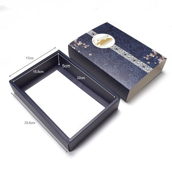 ▪2盒+2袋▪穩重藏青送禮包裝盒/蛋黃酥/鳳梨酥/雪Q餅牛軋糖盒/喜糖茶葉餅乾盒/綠豆糕西點盒-細節圖5