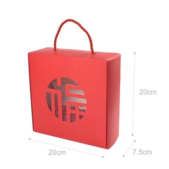 ◎3入◎鏤空福字蛋黃酥中秋月餅手提禮盒/牛軋糖禮品盒套裝/鳳梨酥雪媚娘泡芙包裝禮物盒/DIY創意糖果禮品盒-細節圖4