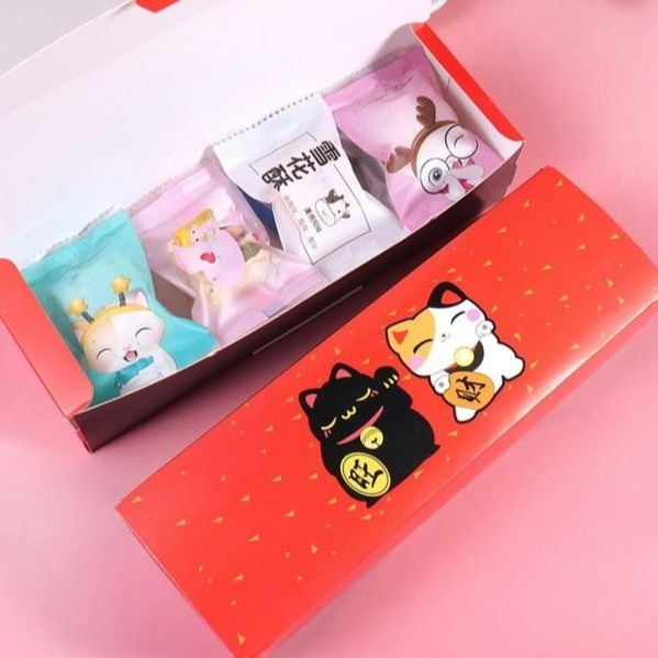 ▪1盒+1袋▪新年招財貓長條包裝盒/蛋黃酥/鳳梨酥/雪Q餅牛軋糖盒/喜糖餅乾盒/綠豆糕西點盒-細節圖3