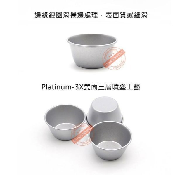 ✭美國亞馬遜熱銷✭高品質布丁模/小型蛋糕蛋塔模具/馬芬模/銀色不沾碳鋼烤模-細節圖4