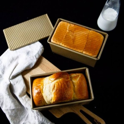 ▪450g克/12兩▪黃金波紋不沾吐司盒(附蓋)/吐司模/帶蓋麵包模具