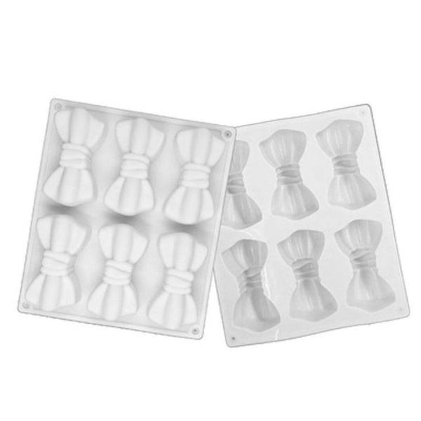 ◎6連◎法式蝴蝶結淋面矽膠蛋糕模/慕斯模/造型蛋糕模具/甜品巧克力烘焙模具-細節圖3