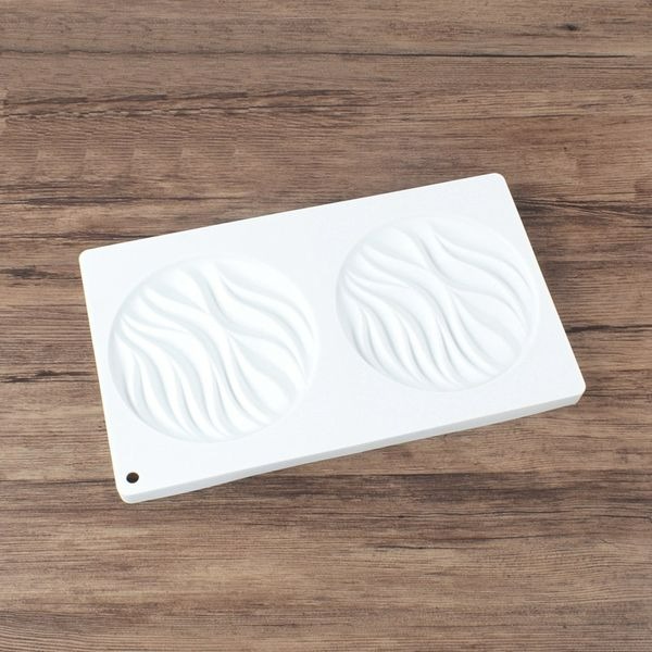 ▪2連▪法式圓形波紋淋面矽膠蛋糕模/慕斯模/翻糖甜品模-細節圖2