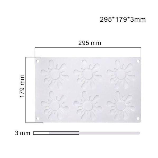 ▪6連▪法式環形太陽花水滴花矽膠巧克力模/慕斯蛋糕模/翻糖甜品模-細節圖4