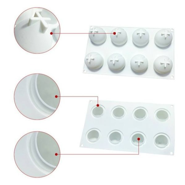 ▪8連▪法式仙桃矽膠蛋糕模/蜜桃型慕斯矽膠蛋糕模/巧克力果凍模/手工皂模-細節圖2