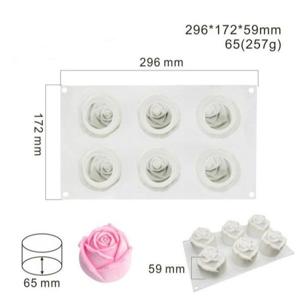 ▪6連▪法式情人節待放玫瑰造型淋面矽膠蛋糕模/慕斯模/巧克力冰淇淋布丁矽膠模具-細節圖5