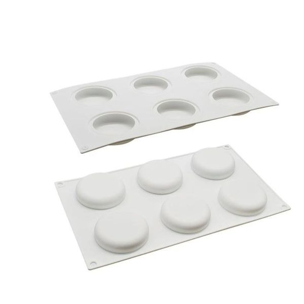 ◎6連◎法式特扁圓造型淋面矽膠蛋糕模/慕斯模/巧克力冰淇淋布丁矽膠模具-細節圖2