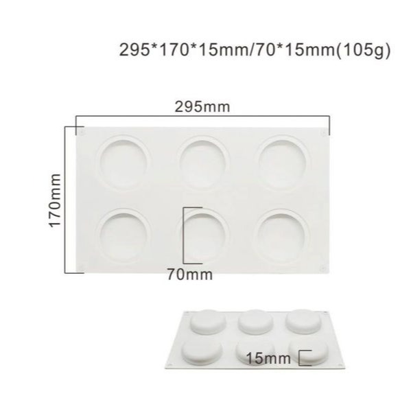 ◎6連◎法式特扁圓造型淋面矽膠蛋糕模/慕斯模/巧克力冰淇淋布丁矽膠模具-細節圖3