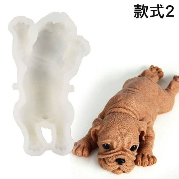 立體沙皮狗慕斯蛋糕液態矽膠模具/小奶狗翻糖液體矽膠模/網紅動物造型布丁果凍奶酪模具-細節圖2