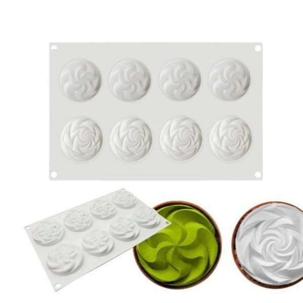 ★二合一★泡泡折纸螺旋花造型淋面矽膠蛋糕模/慕斯模/檸檬塔巧克力冰淇淋布丁矽膠模具-細節圖4