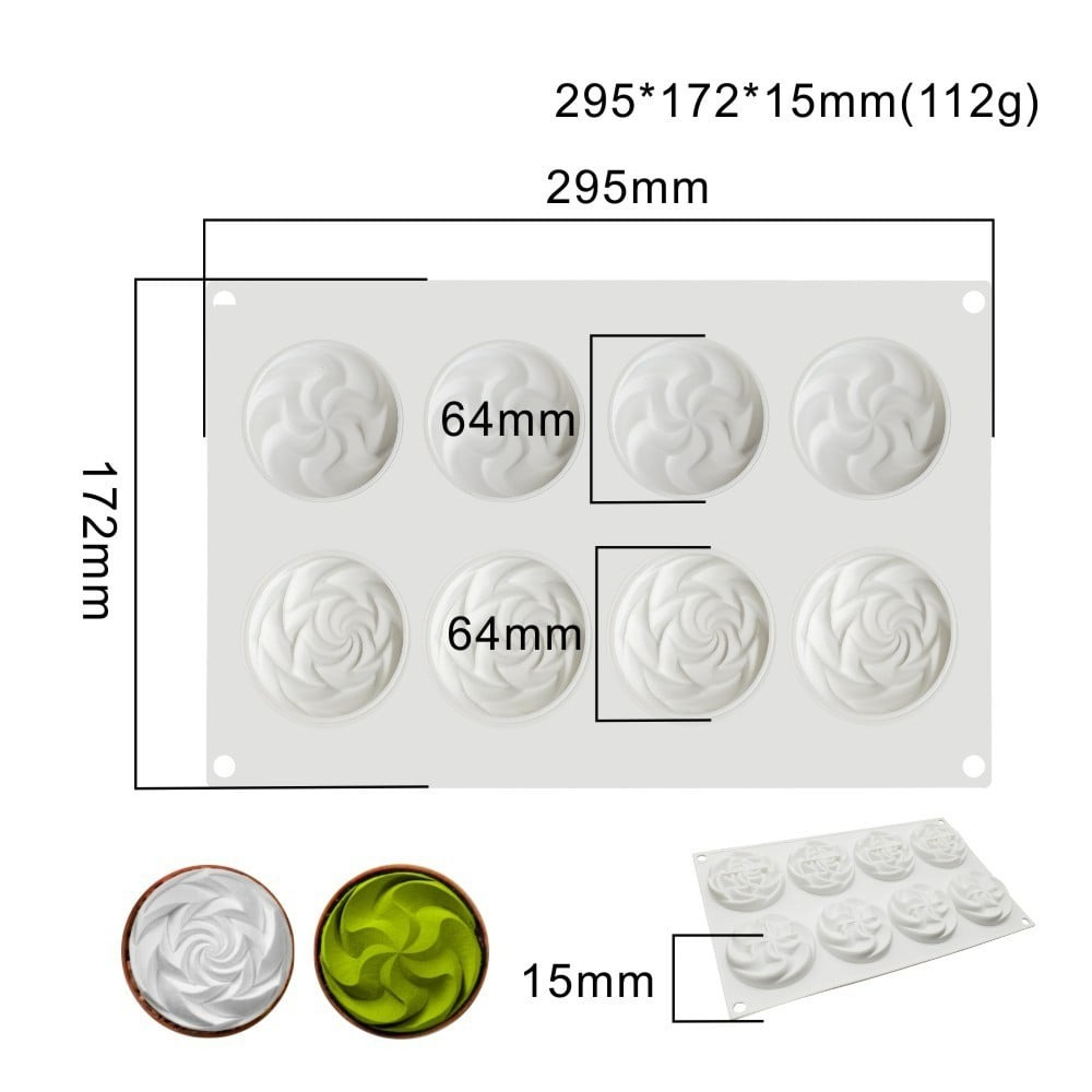 ★二合一★泡泡折纸螺旋花造型淋面矽膠蛋糕模/慕斯模/檸檬塔巧克力冰淇淋布丁矽膠模具-細節圖6