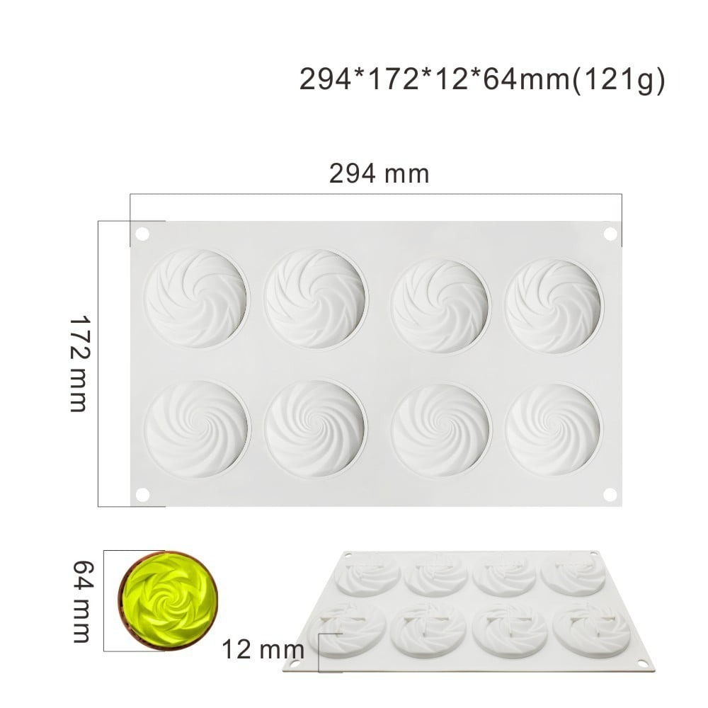 ★二合一★泡泡折纸螺旋花造型淋面矽膠蛋糕模/慕斯模/檸檬塔巧克力冰淇淋布丁矽膠模具-細節圖7