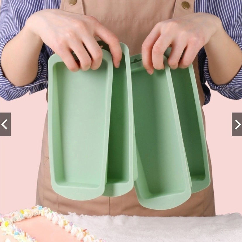 ◎4只入◎8吋長方形彩虹蛋糕模具/分層矽膠長型烤盤/巧克力冰淇淋布丁慕斯模具/蠟燭手工皂模-細節圖6