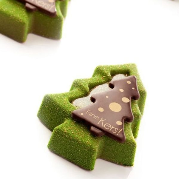 ◎6連◎法式凹槽聖誕樹淋面矽膠蛋糕模/巧克力冰淇淋布丁慕斯模具/造型烘焙模具/蠟燭手工皂模-細節圖2