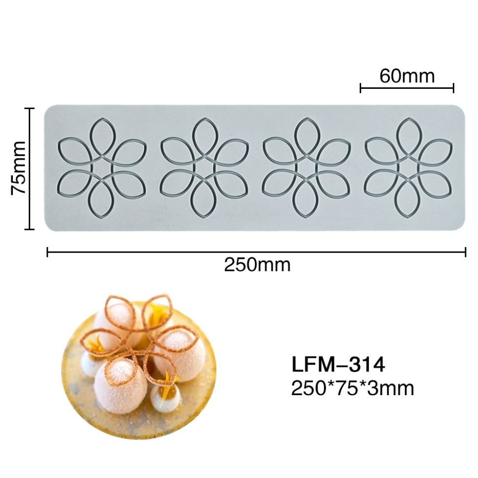 連線花瓣翻糖蕾絲墊/翻糖蛋糕矽膠模/西餐意境菜裝飾脆片模具/DIY巧克力創意裝飾/烘焙模具-細節圖7