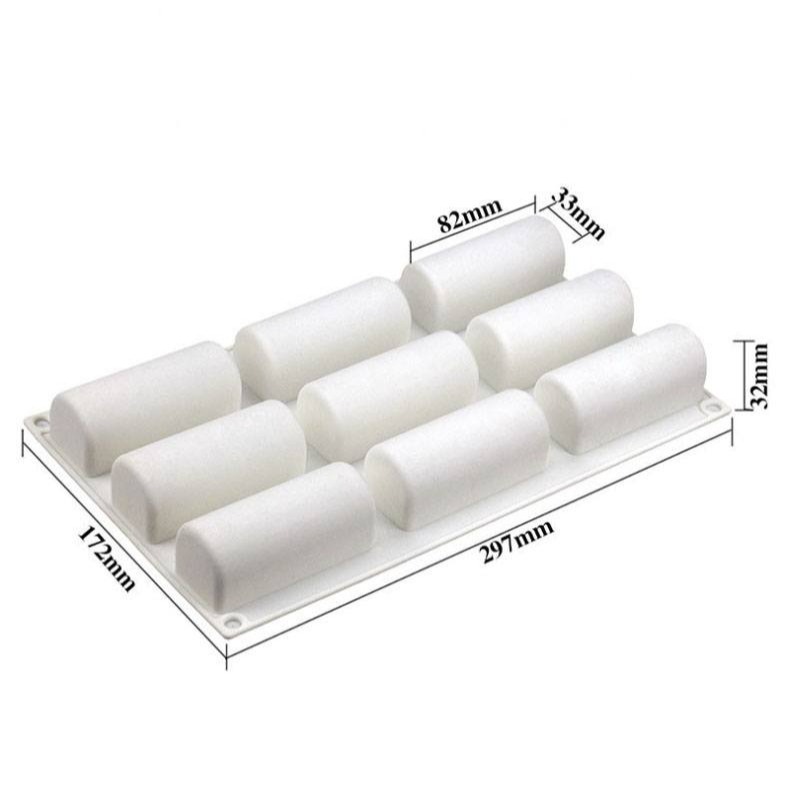 ◎9連◎法式半圓柱手指餅乾立體淋面矽膠蛋糕模/慕斯模/DIY巧克力慕斯皂模蠟燭模具-細節圖4