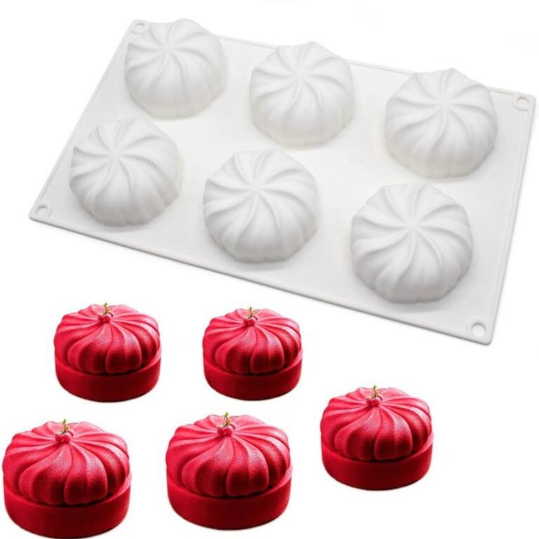 ◎6連◎法式燈籠南瓜淋面矽膠蛋糕模/復活節萬聖節巧克力冰淇淋布丁慕斯模具/造型烘焙模具/蠟燭手工皂模-細節圖2