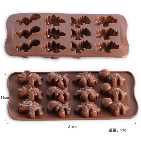 花型恐龍五角星水滴愛心機器人果凍巧克力矽膠模/手工皂模/食品級餅乾烘焙DIY冰格冰模-細節圖4