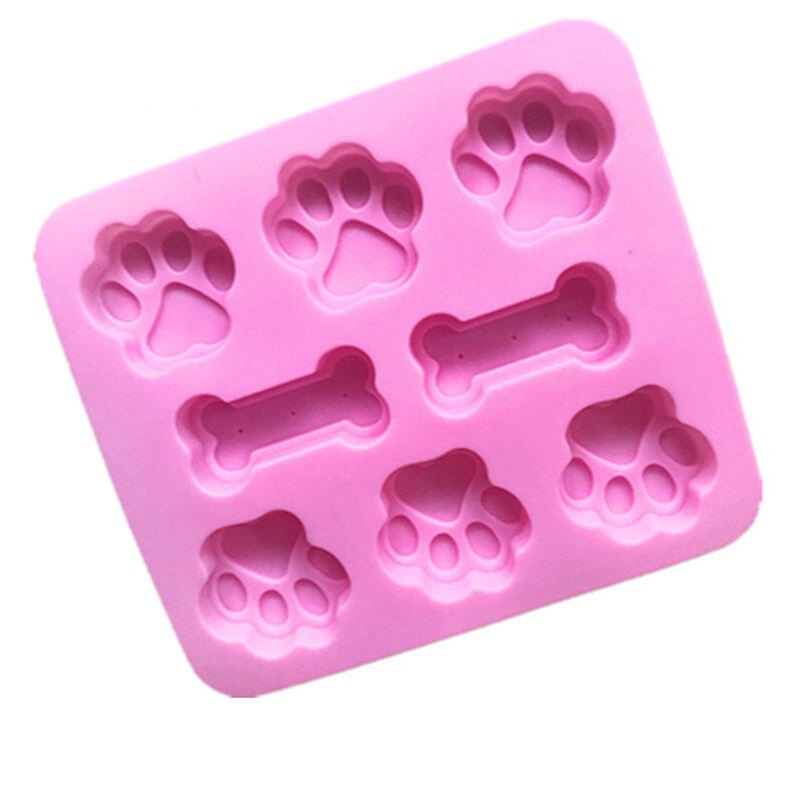 二合一貓掌狗骨頭矽膠蛋糕模(模具顏色隨機)/造型軟糖果凍模/製冰模/綿花糖巧克力模-細節圖4