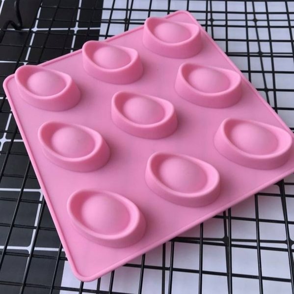 ◎9連孔◎元寶造型矽膠模具(顏色隨機)/DIY冰塊模具/手工QQ糖餅乾蛋糕模具/矽膠冰格模-細節圖3