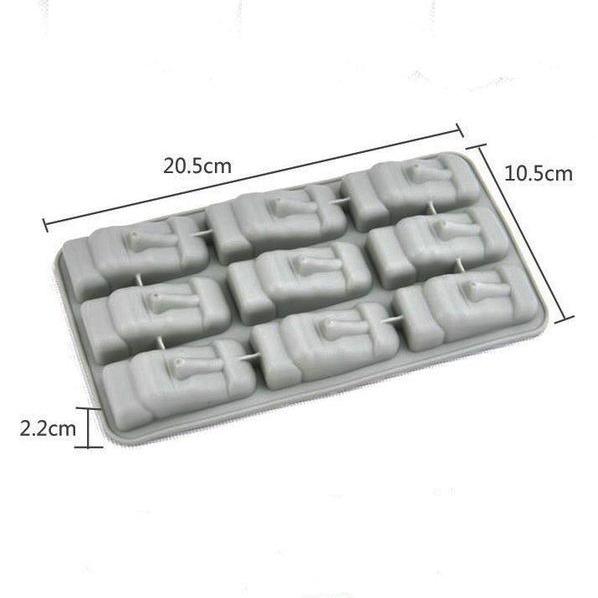 ▪9連▪moai復活節石人像矽膠製冰模/復活島石頭人摩艾石像蛋糕巧克力模具/手工皂模/食品級餅乾饅頭麵包烘焙DIY模具-細節圖4