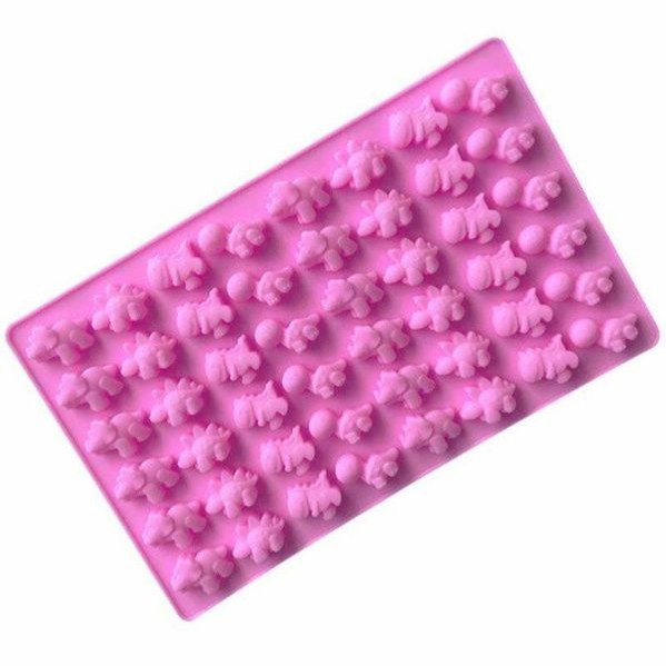 ▪48連▪小恐龍矽膠蛋糕模(模具顏色隨機)/造型巧克力軟糖果凍模/製冰模/綿花糖模-細節圖3