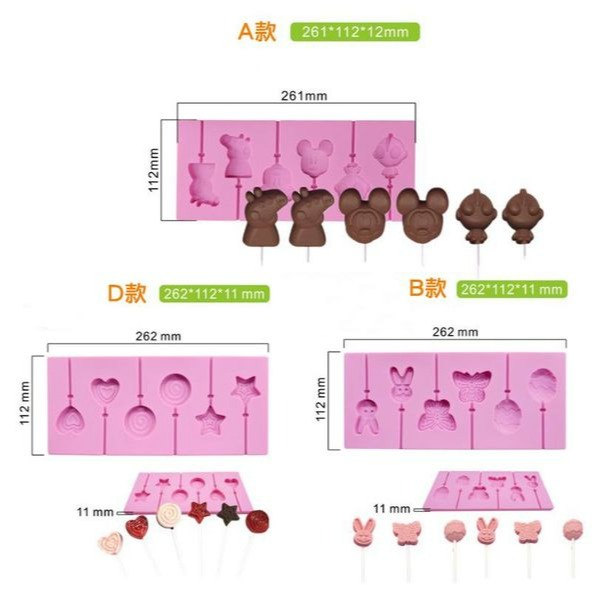愛心星空麋鹿紅唇造型星空棒棒糖矽膠模具/巧克力矽膠模具-細節圖2