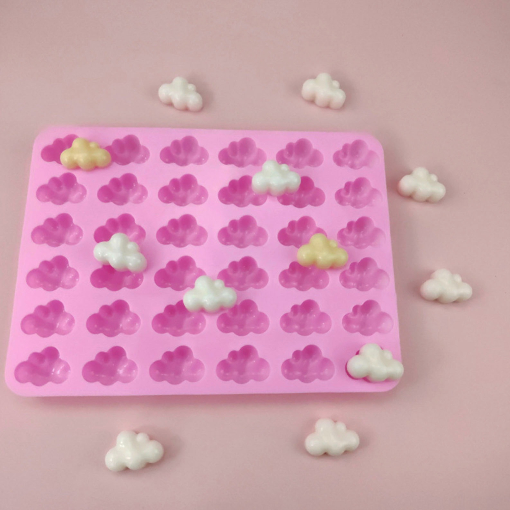 ◎36連◎雲朵矽膠蛋糕模(模具顏色隨機)/造型軟糖果凍模/製冰模/綿花糖巧克力模-細節圖4