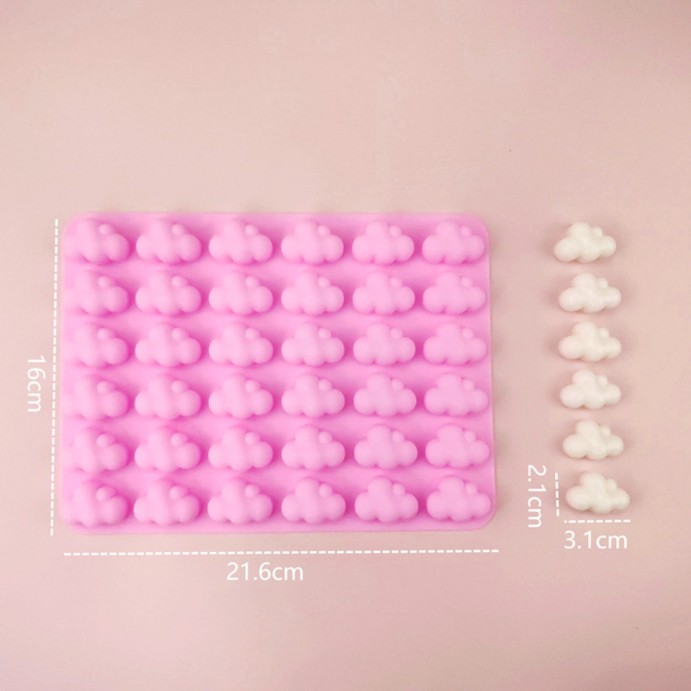 ◎36連◎雲朵矽膠蛋糕模(模具顏色隨機)/造型軟糖果凍模/製冰模/綿花糖巧克力模-細節圖5