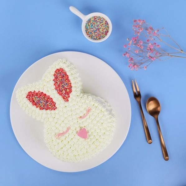 卡通兔子款彩虹蛋糕模具/分層矽膠圓烤盤/巧克力冰淇淋布丁慕斯模具/蠟燭手工皂模-細節圖3