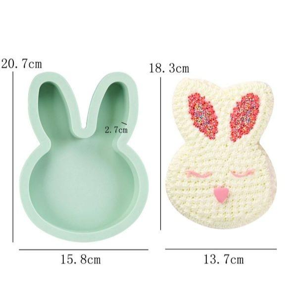 卡通兔子款彩虹蛋糕模具/分層矽膠圓烤盤/巧克力冰淇淋布丁慕斯模具/蠟燭手工皂模-細節圖4