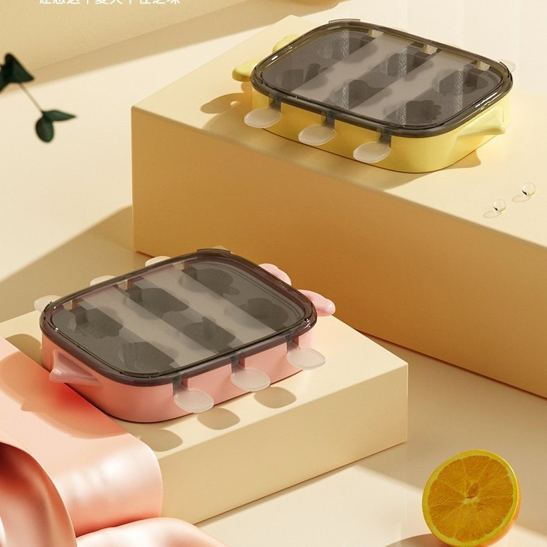 ▪6連▪創意帶蓋矽膠製冰盒/雪糕模具/嬰兒寶寶輔食盒/冰格/冰棒盒-細節圖6