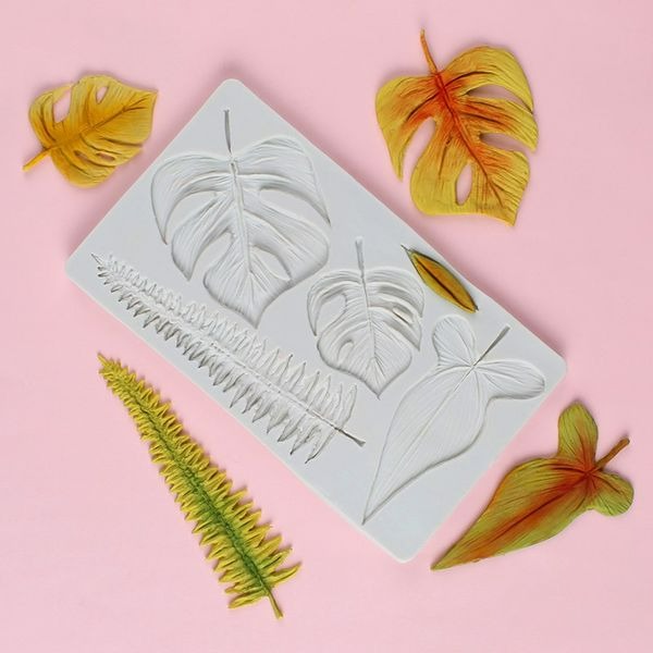 水果龜背葉鳳梨菠蘿蛋糕矽膠模具(模具顏色隨機)/DIY液態矽膠植物翻糖模/皂模/巧克力模/軟粘土軟陶模陶模-細節圖3