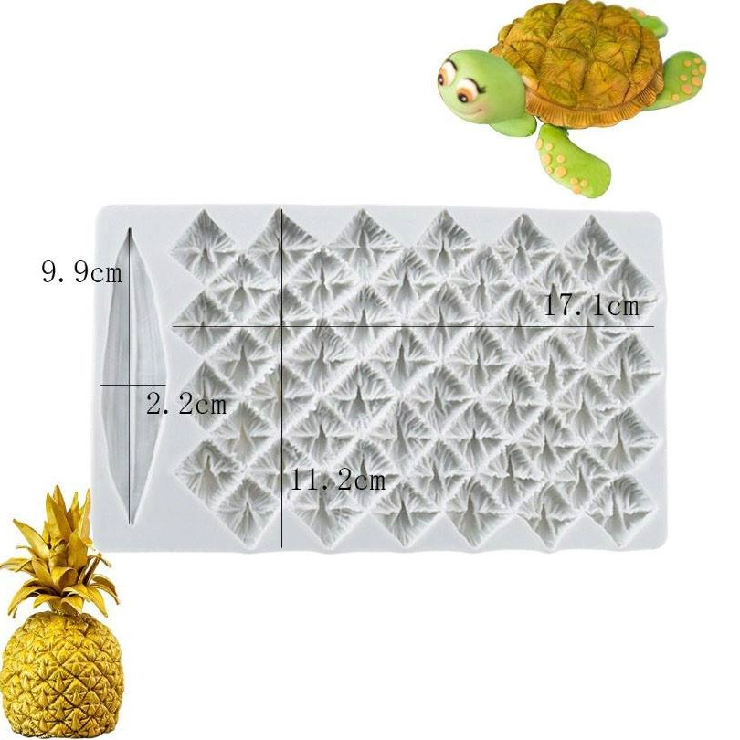 水果龜背葉鳳梨菠蘿蛋糕矽膠模具(模具顏色隨機)/DIY液態矽膠植物翻糖模/皂模/巧克力模/軟粘土軟陶模陶模-細節圖6